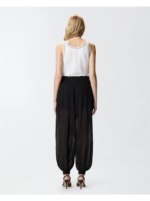 Canotta a costine con ricamo Love Birds PINKO | 106816A3AL/ZZ1